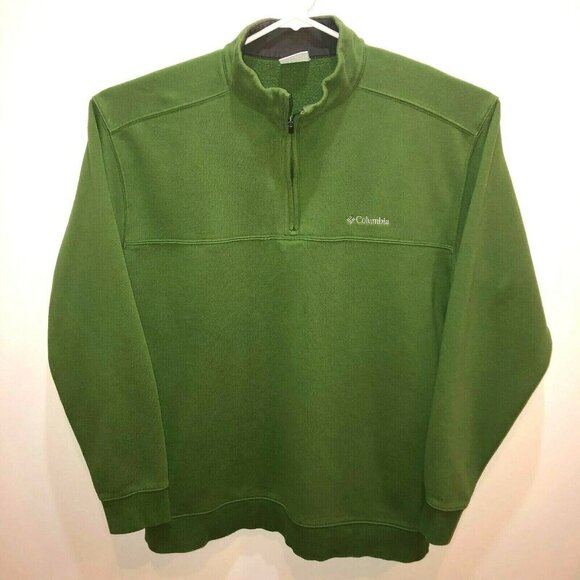 Columbia Mens Size XL Green Long Sleeve 1/4 Sleeve Mock Neck Pullover Jacket - Picture 1 of 6